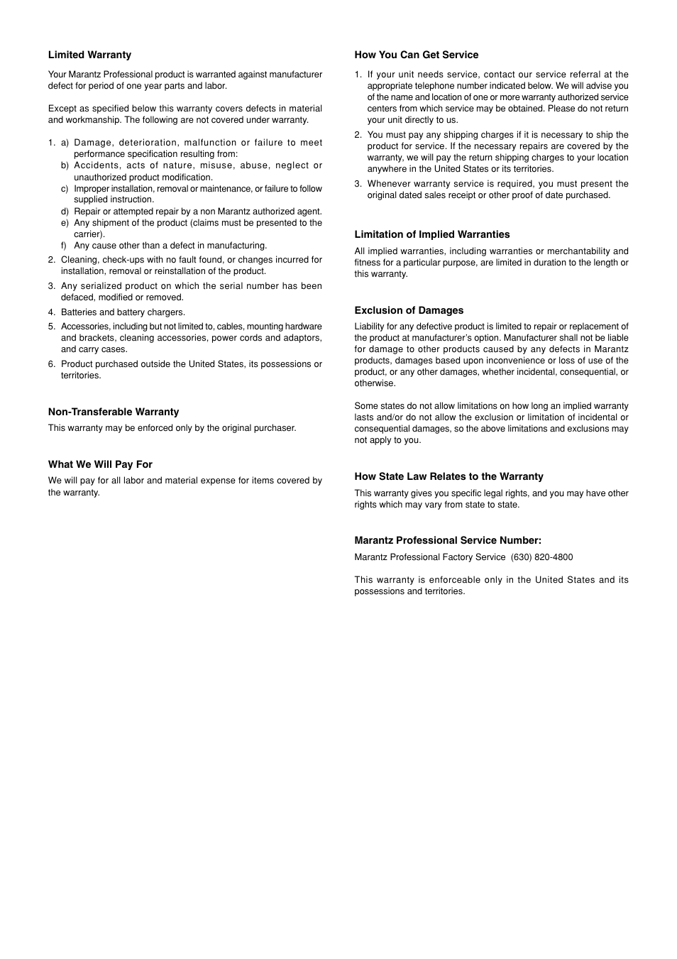 Marantz PMD325 User Manual | Page 51 / 52