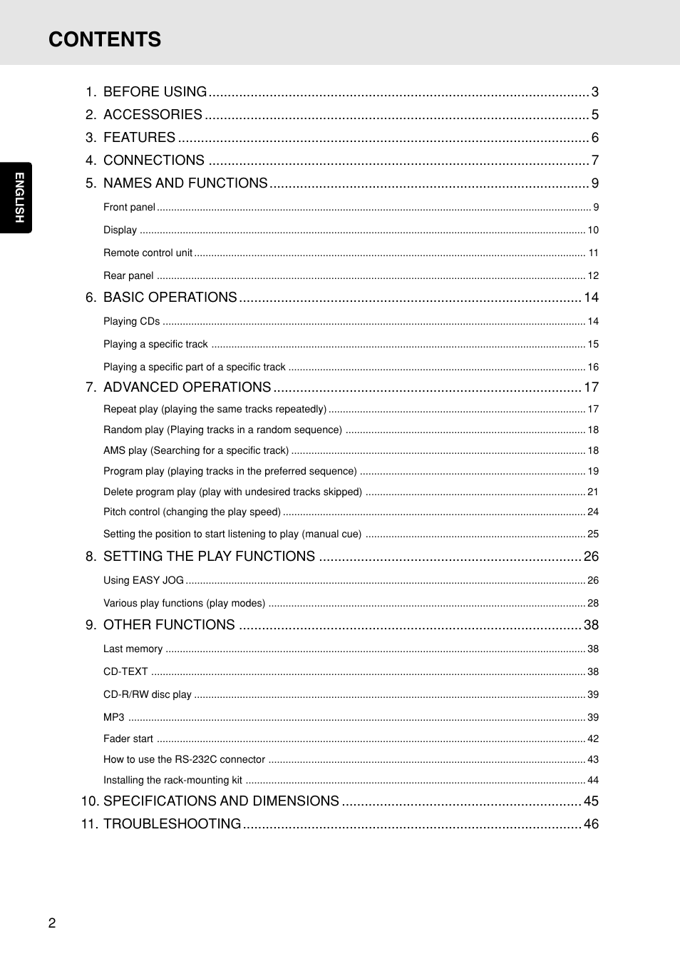 Marantz PMD325 User Manual | Page 6 / 52