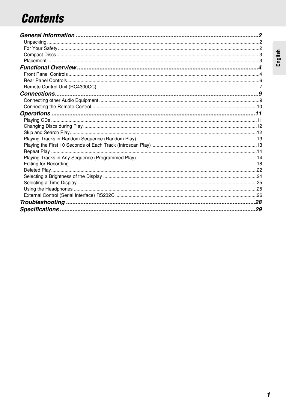 Marantz CC4300 User Manual | Page 5 / 34