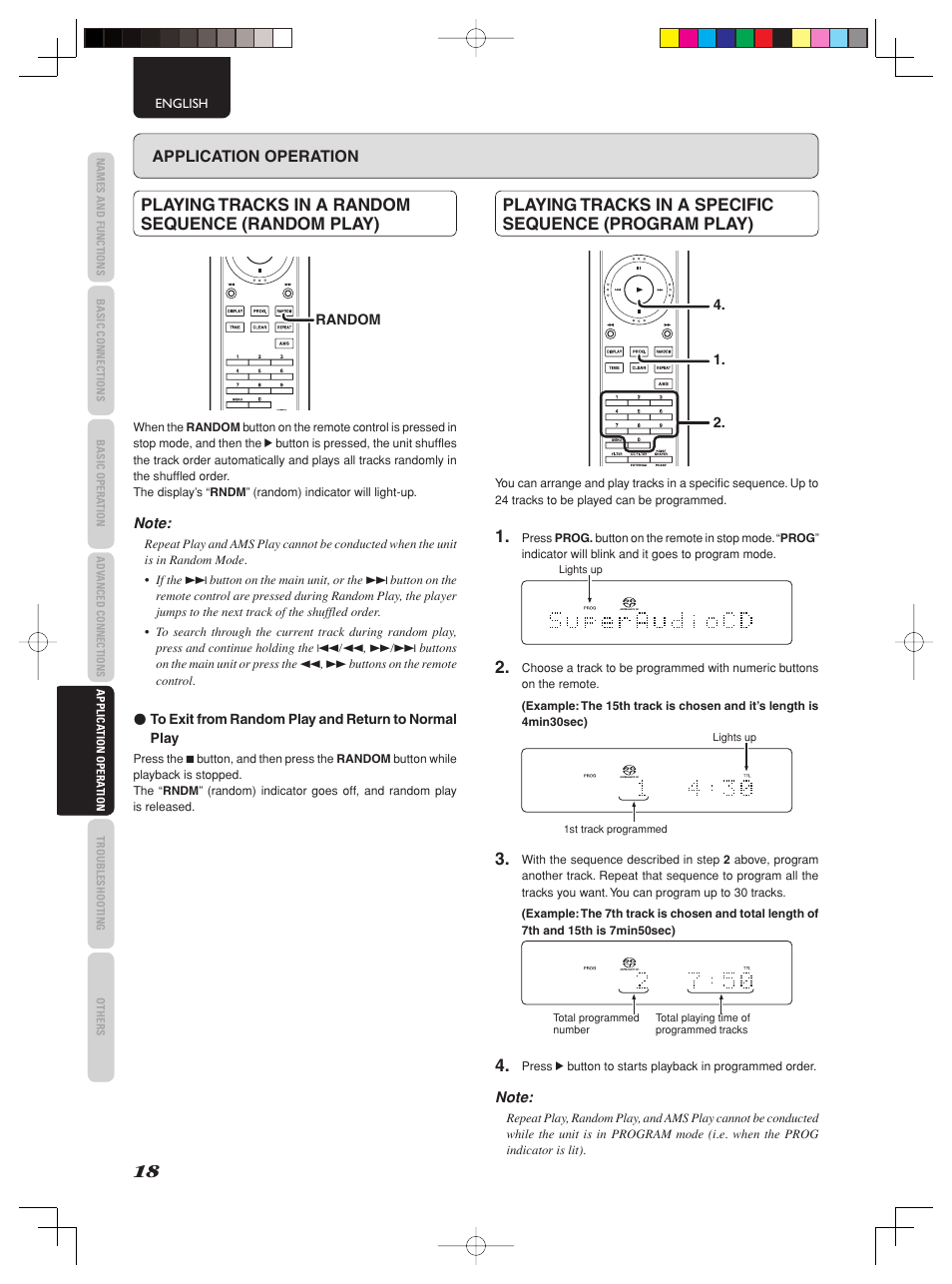 Playing tracks in a random sequence (random play) | Marantz SA-15S2 User Manual | Page 24 / 34