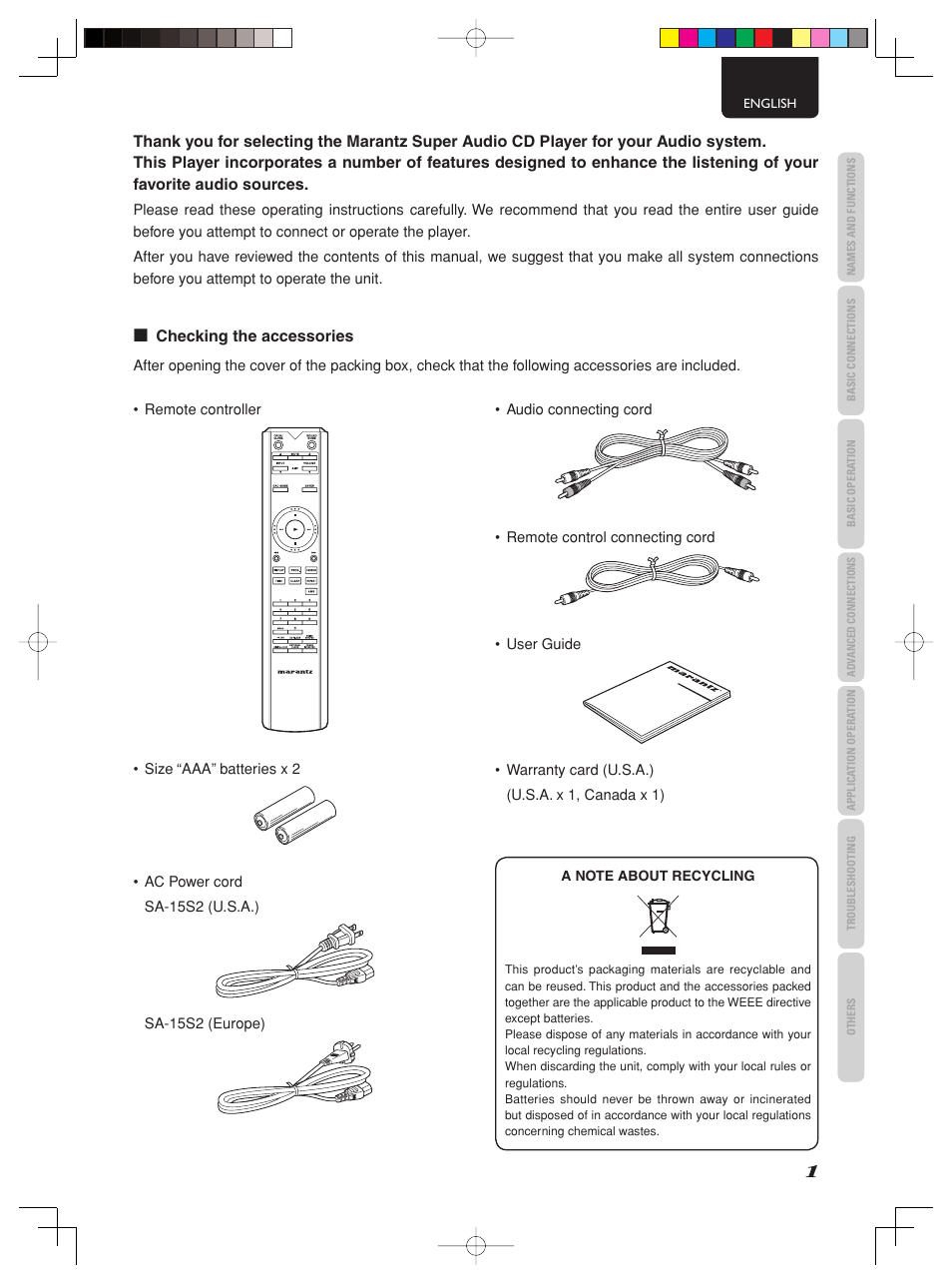 Marantz SA-15S2 User Manual | Page 7 / 34