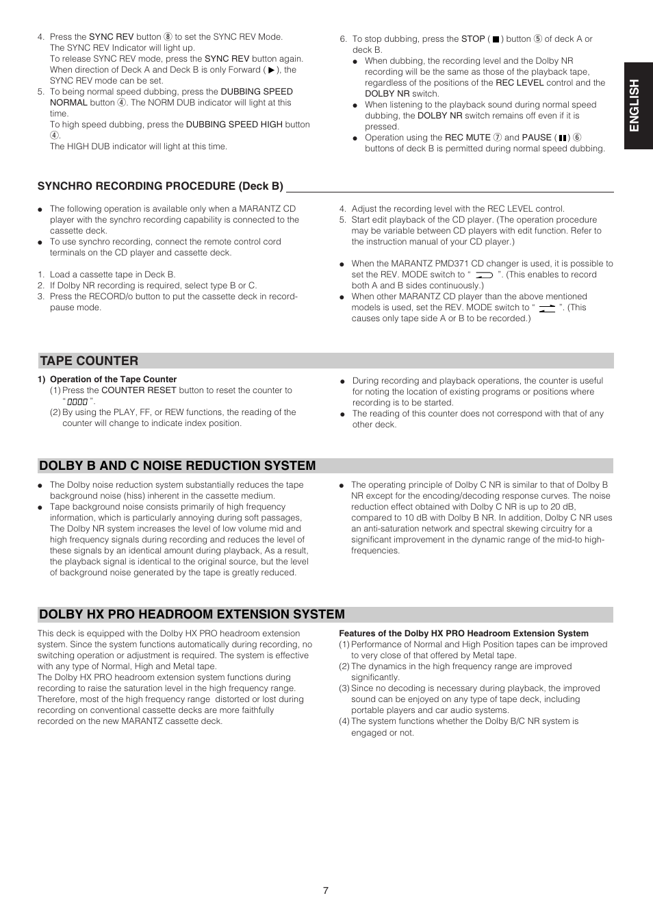 English fran ç ais esp a ñ ol | Marantz PMD505 User Manual | Page 12 / 17