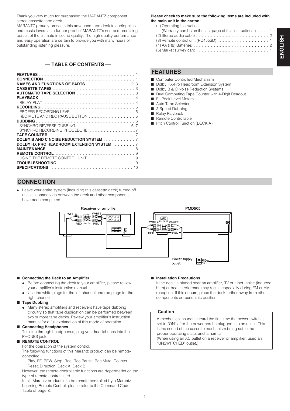 Marantz PMD505 User Manual | Page 6 / 17