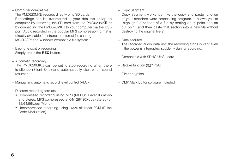 Marantz PMD620MKII User Manual | Page 18 / 96