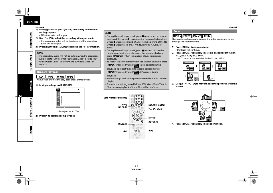 Random playback zoom | Marantz 541110331126M User Manual | Page 24 / 53