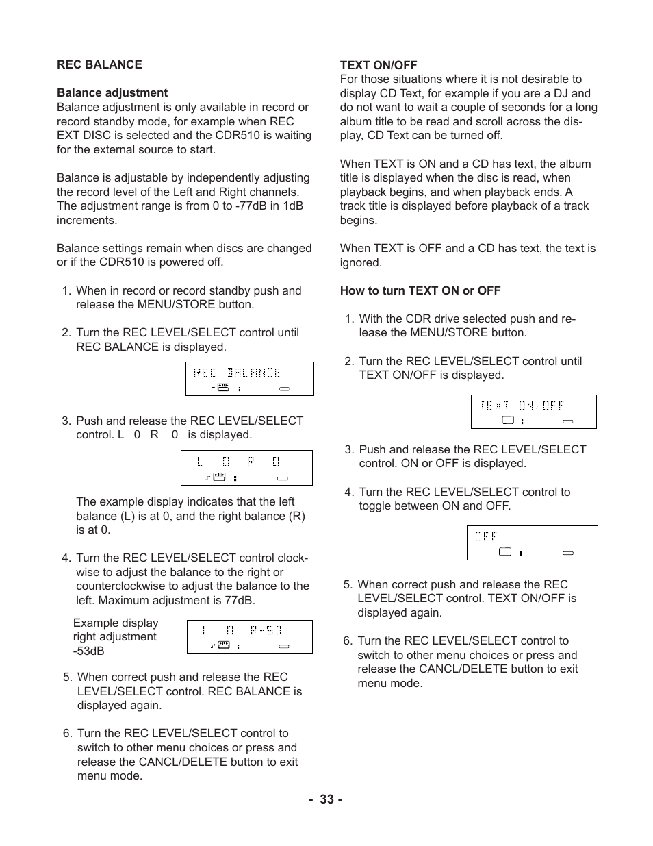 Marantz CDR510 User Manual | Page 33 / 57