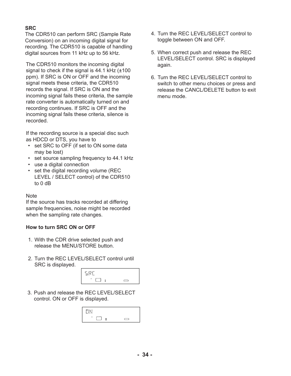 Marantz CDR510 User Manual | Page 34 / 57