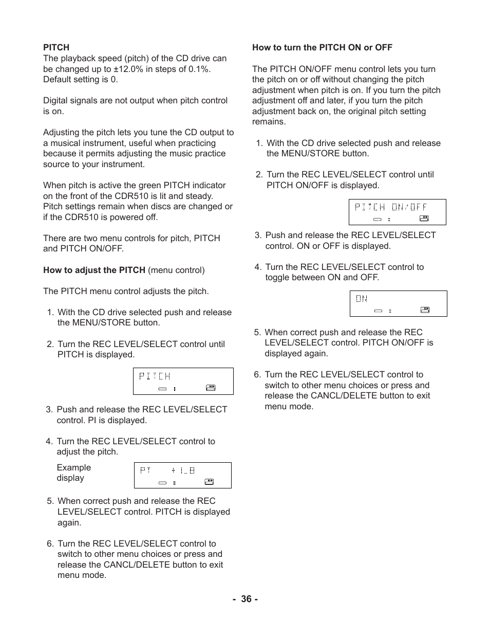 Marantz CDR510 User Manual | Page 36 / 57