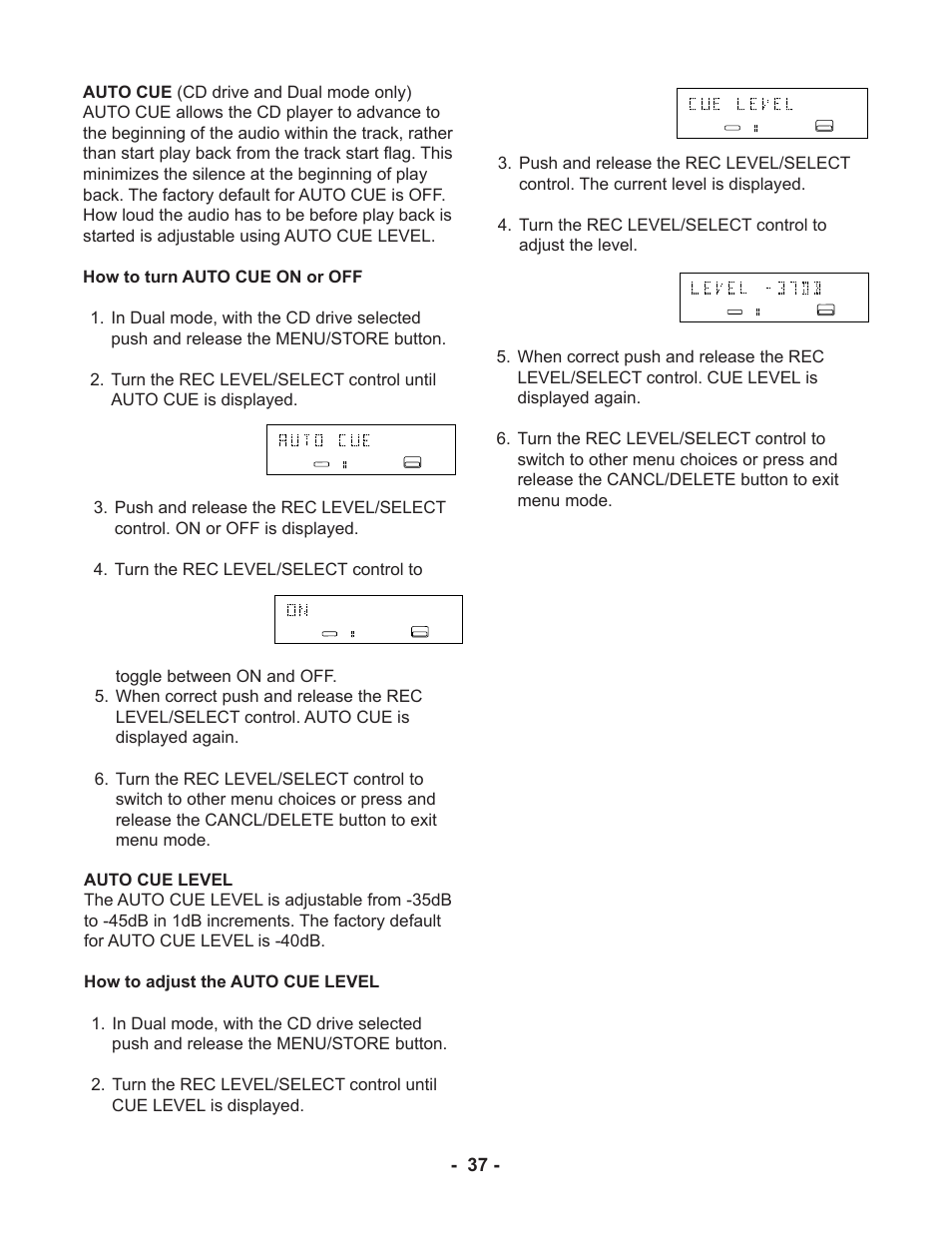 Marantz CDR510 User Manual | Page 37 / 57