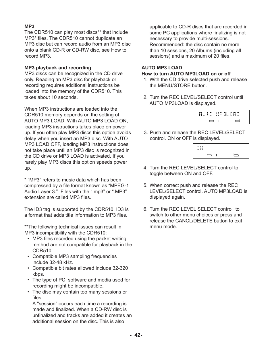 Marantz CDR510 User Manual | Page 42 / 57