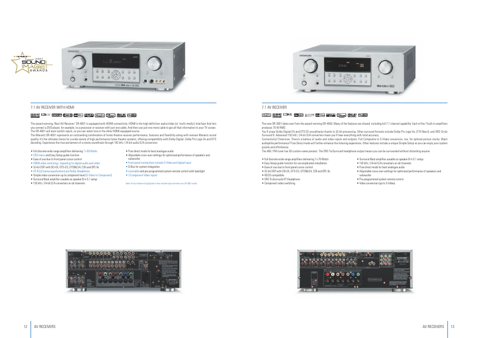 Sr-3001 | Marantz Home Theatre 2007 User Manual | Page 7 / 19