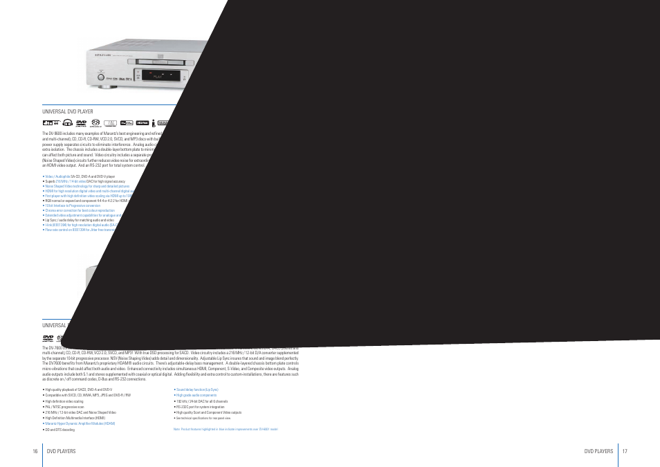 Dv-9600, Dv-7600 | Marantz Home Theatre 2007 User Manual | Page 9 / 19