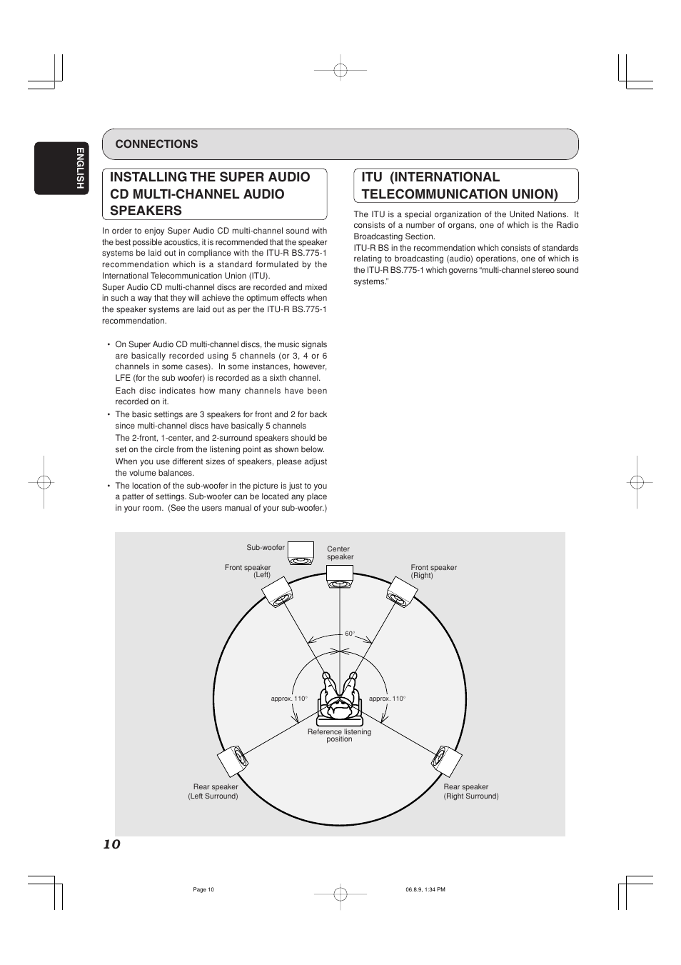 Itu (international telecommunication union), Connections | Marantz MA-9S2 User Manual | Page 14 / 19