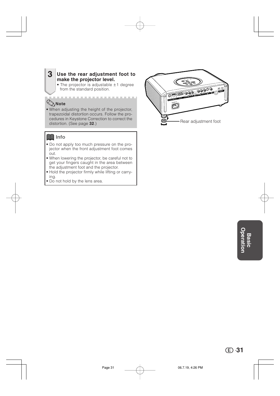 Basic operation | Marantz VP4001 User Manual | Page 32 / 66