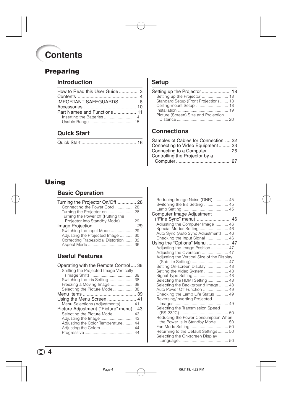 Marantz VP4001 User Manual | Page 5 / 66