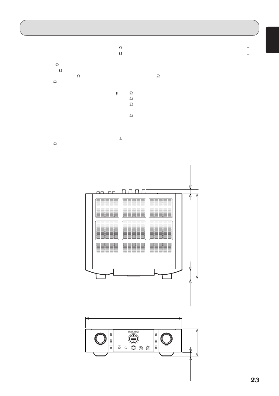 Specifications & dimensional drawings | Marantz Reference Series PM-15S1 User Manual | Page 27 / 28