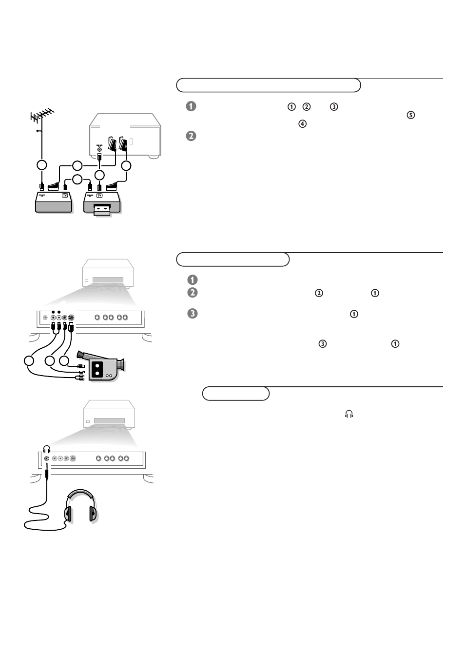 Connect peripheral equipment, Camera & camcorder, Headphone | Video recorder and other peripherals | Marantz MAR0076 User Manual | Page 21 / 28