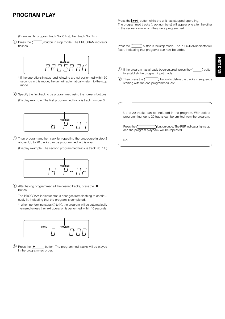 Program play | Marantz 6264 User Manual | Page 11 / 13