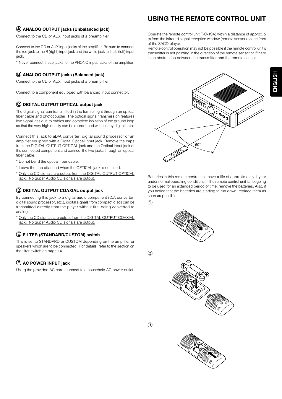 Using the remote control unit, Rear | Marantz 6264 User Manual | Page 7 / 13