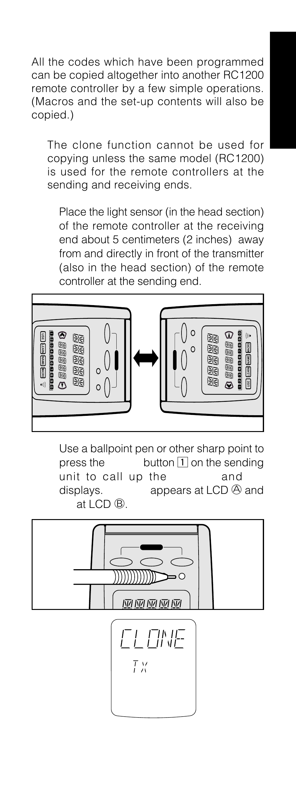 Using the clone mode, English | Marantz RC1200 User Manual | Page 30 / 47