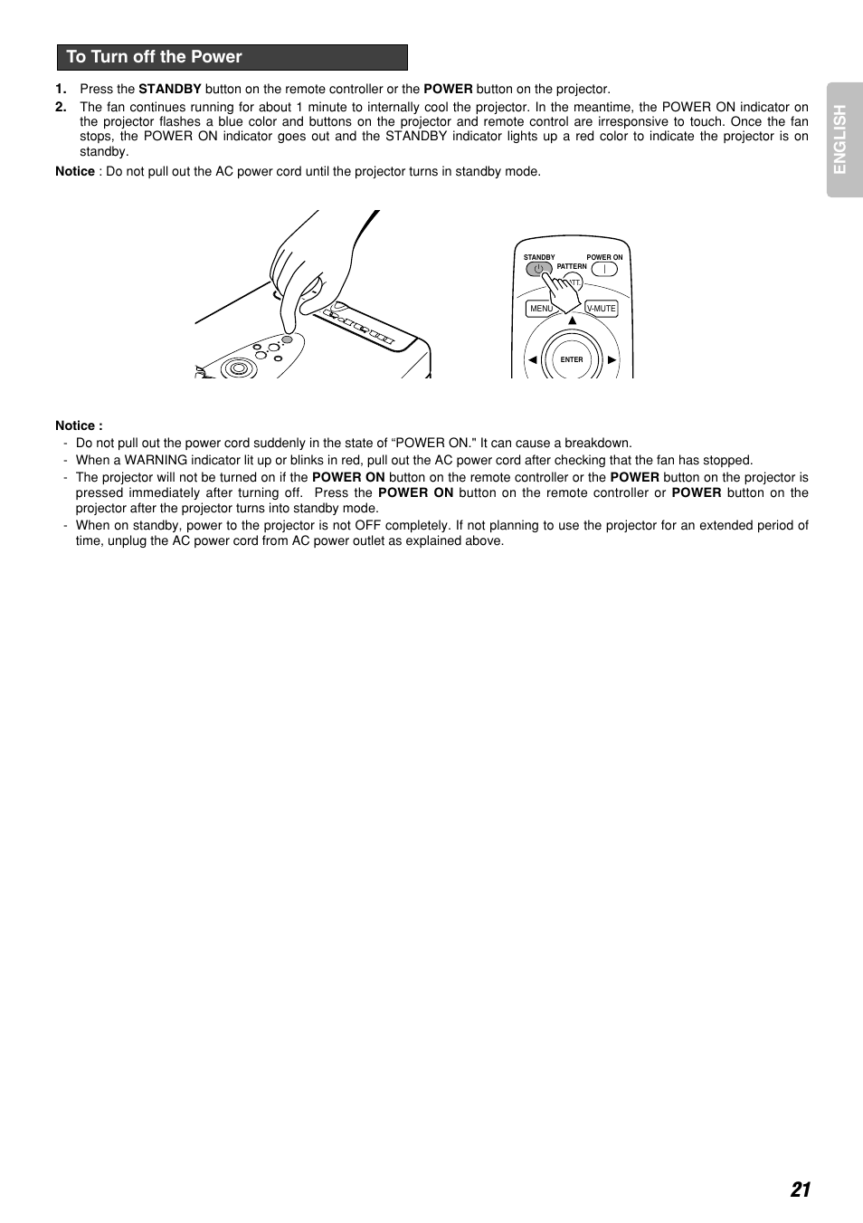 English | Marantz DLPTM VP-12S3/VP-12S3L User Manual | Page 27 / 50