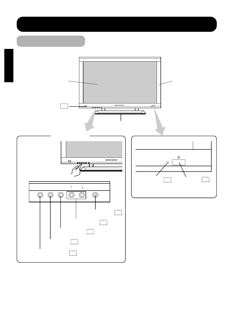 Installation instructions (continued), Component names, English | Front, Control panel | Marantz PD4298HD s User Manual | Page 14 / 39