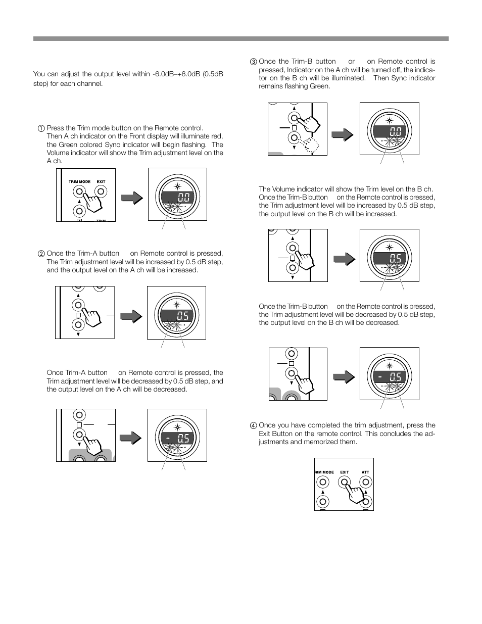 How to adjust trim setting in case of 1 unit | Marantz SC-7S1 User Manual | Page 20 / 25