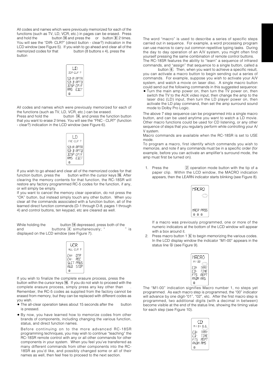 English, Advanced programming techniques | Marantz SR-18EX User Manual | Page 32 / 47