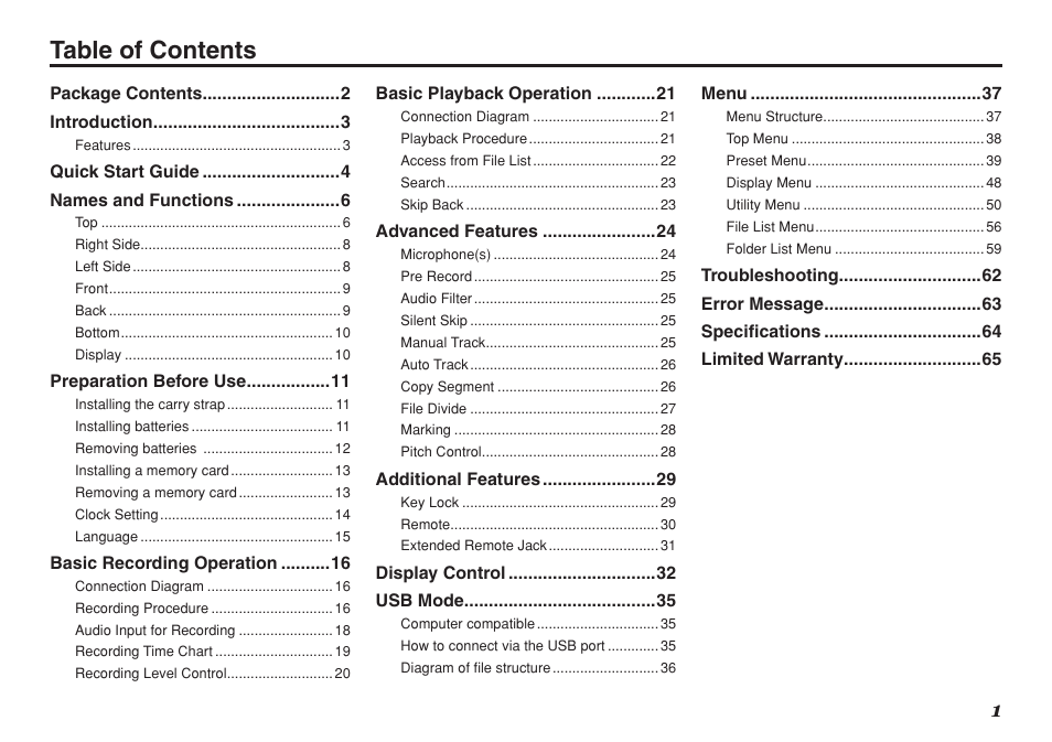 Marantz Professional PMD661 User Manual | Page 10 / 76