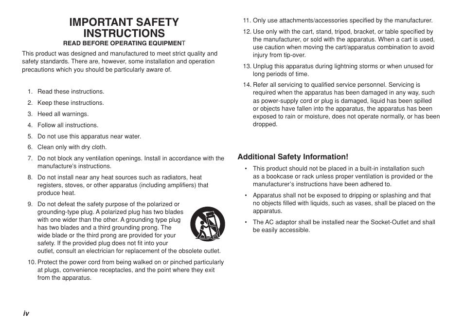 Important safety instructions | Marantz Professional PMD661 User Manual | Page 3 / 76