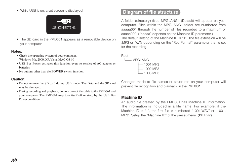 Diagram of file structure | Marantz Professional PMD661 User Manual | Page 45 / 76