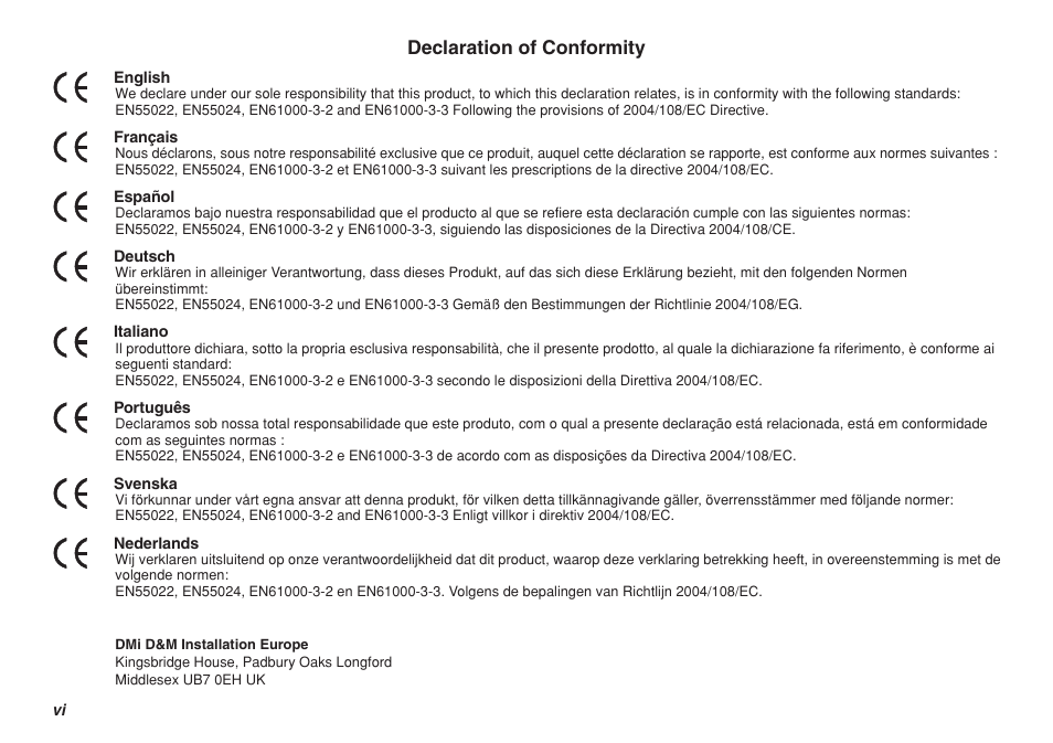 Declaration of conformity | Marantz Professional PMD661 User Manual | Page 5 / 76