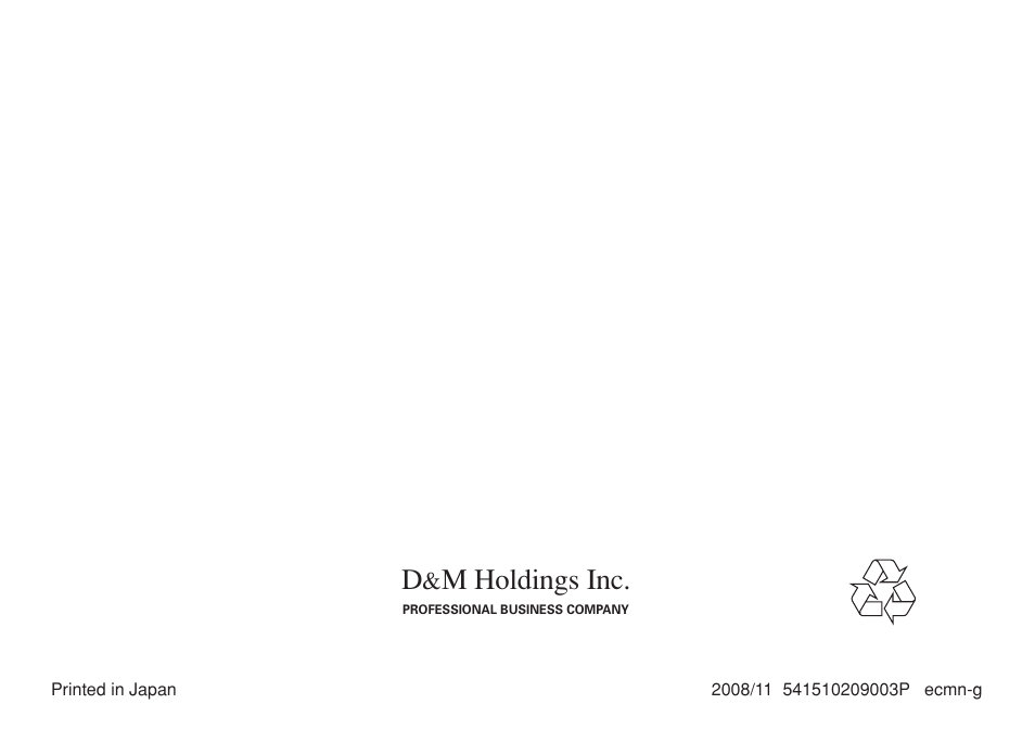 M holdings inc | Marantz Professional PMD661 User Manual | Page 76 / 76