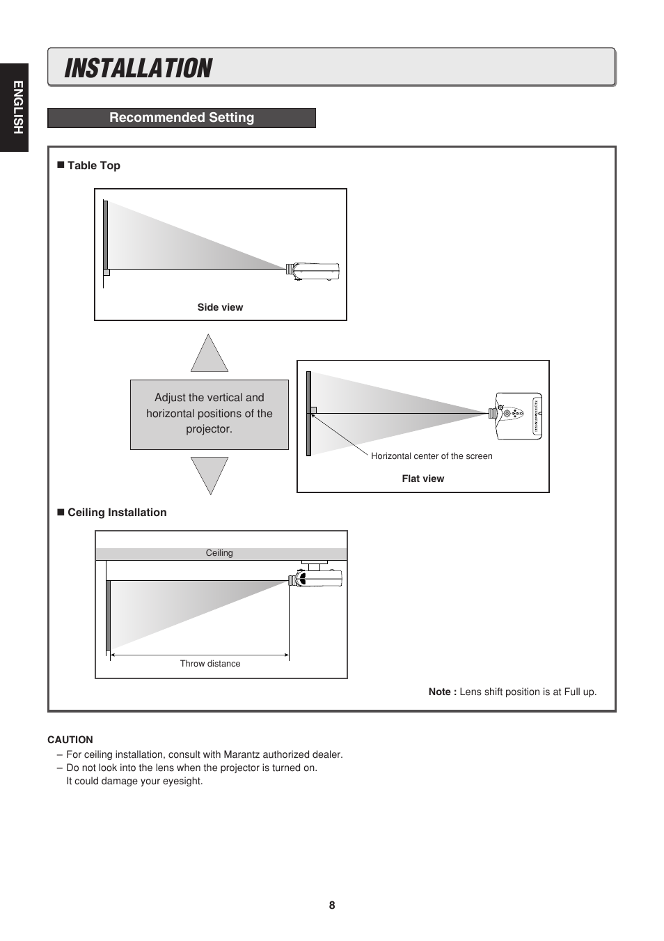 Installation | Marantz VP-12S1s User Manual | Page 12 / 30