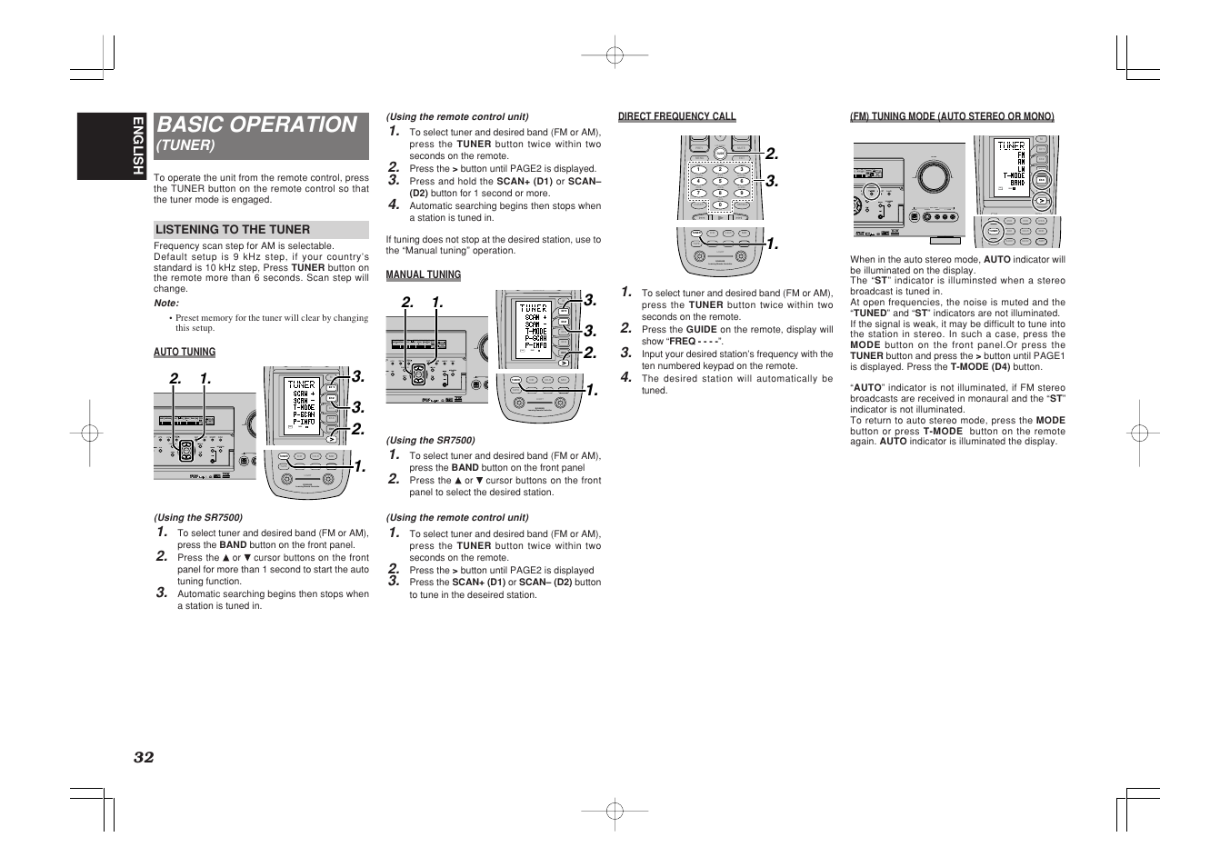Basic operation | Marantz SR7500 User Manual | Page 36 / 58