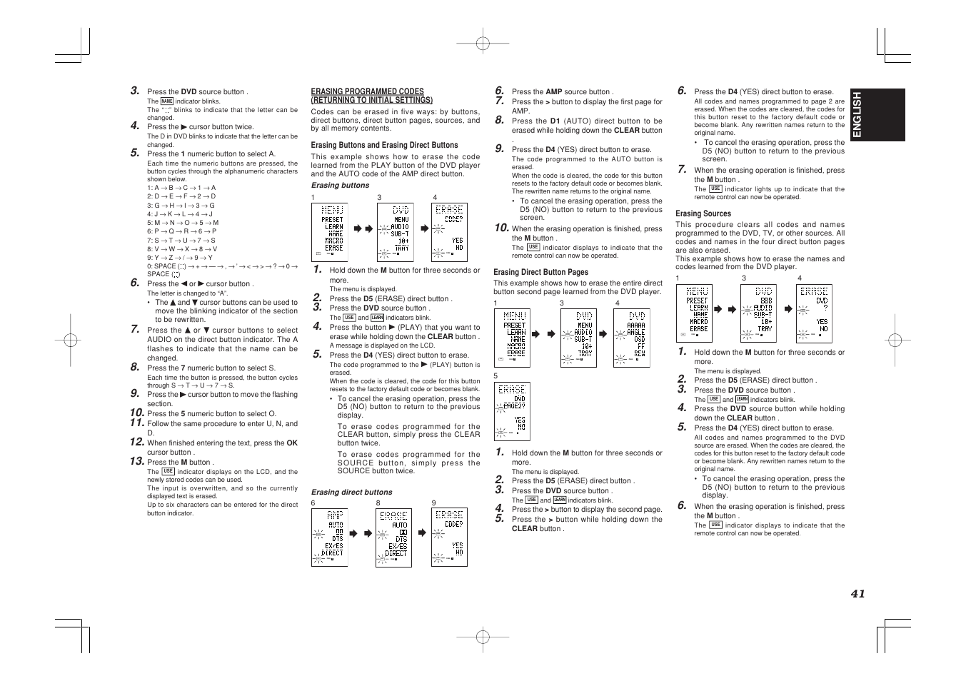 Use page, Learn use page, English | Marantz SR7500 User Manual | Page 45 / 58