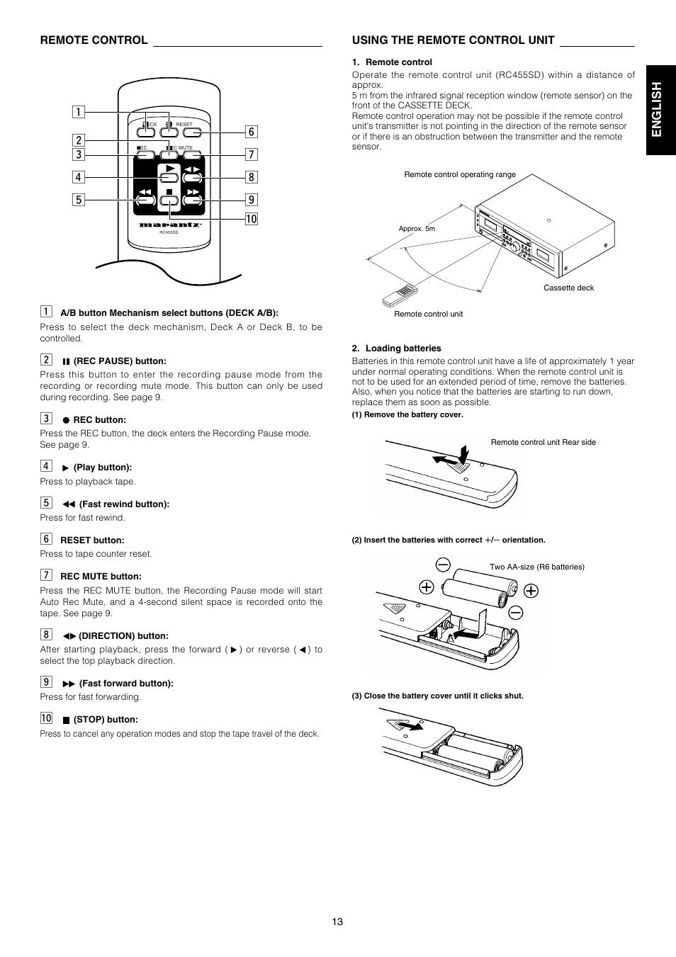 English français | Marantz SD4050 User Manual | Page 13 / 15