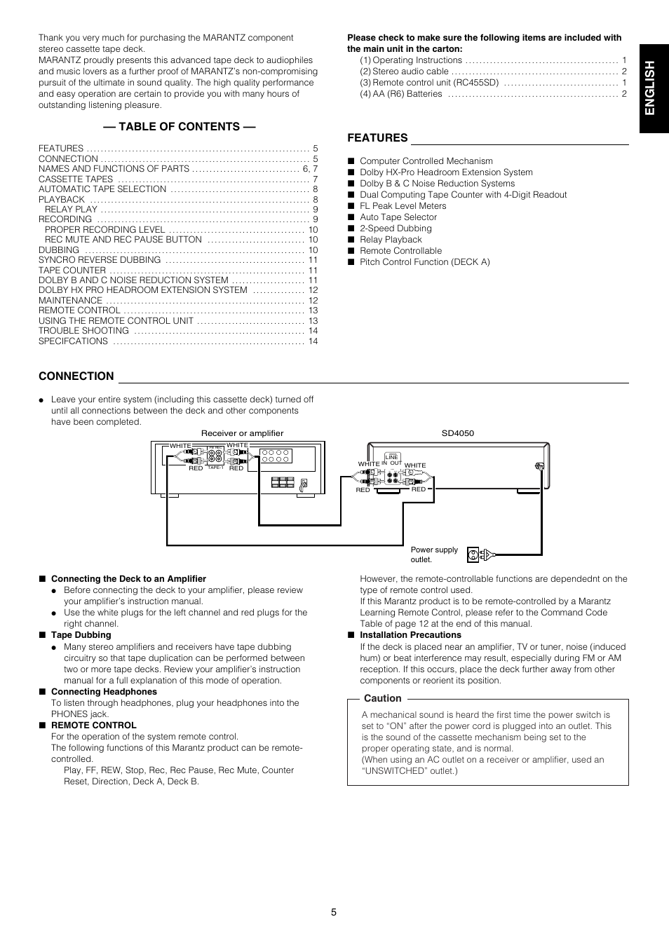 Marantz SD4050 User Manual | Page 5 / 15