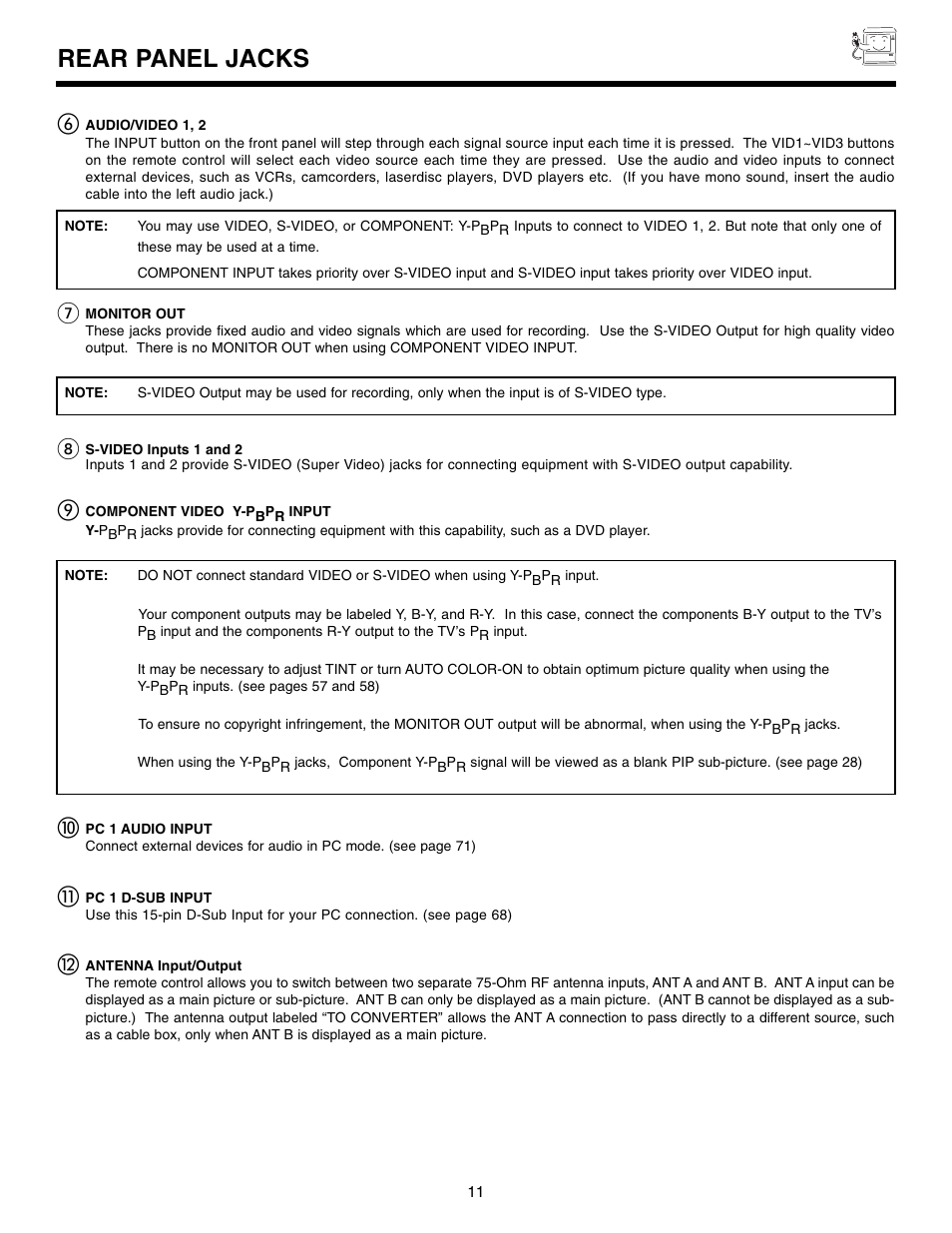 Rear panel jacks | Marantz DL5500 User Manual | Page 11 / 92