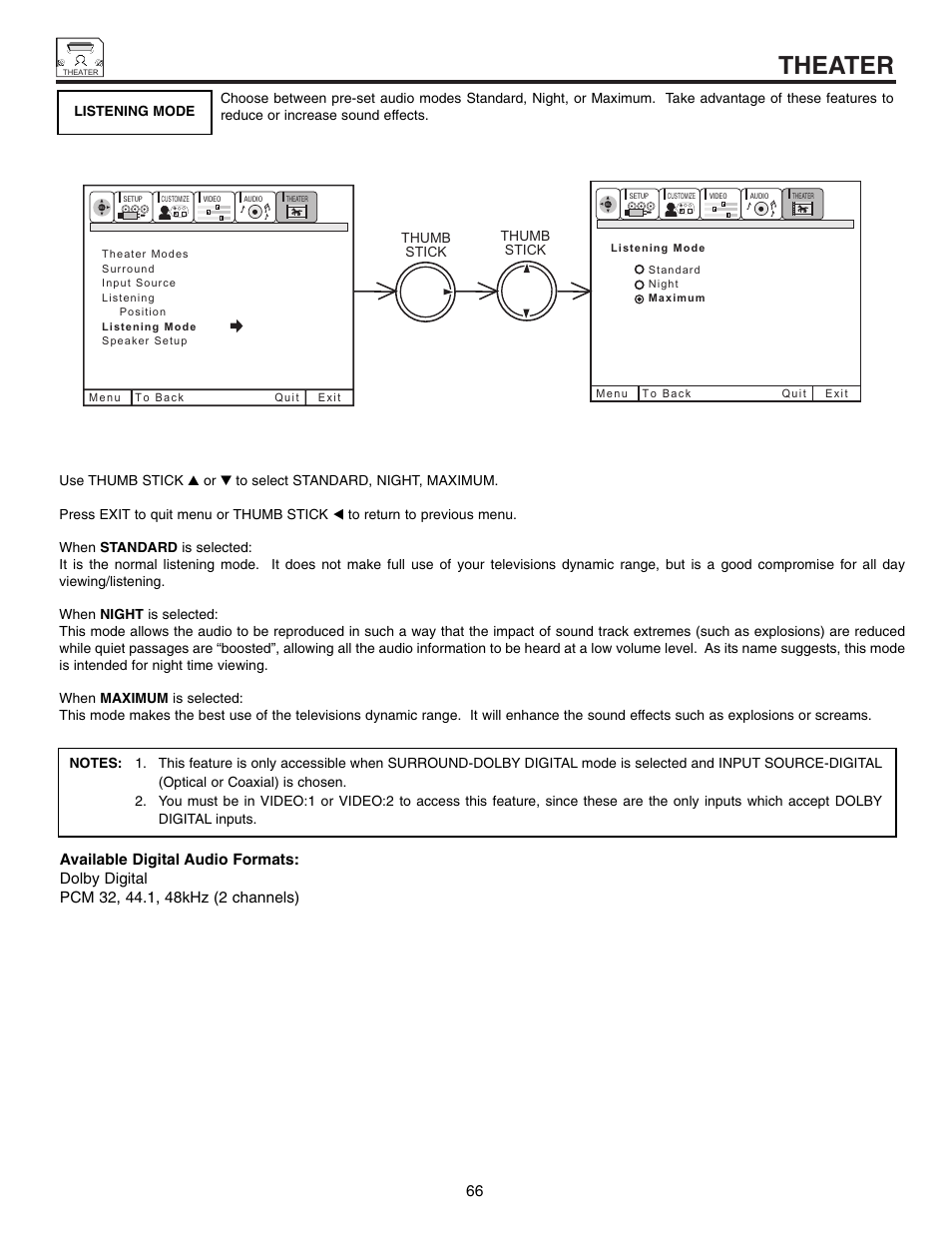 Theater | Marantz DL5500 User Manual | Page 66 / 92