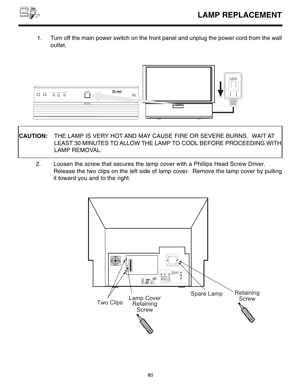 Lamp replacement | Marantz DL5500 User Manual | Page 80 / 92