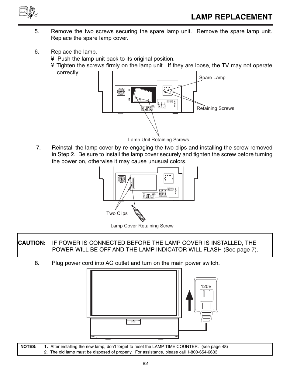 Lamp replacement | Marantz DL5500 User Manual | Page 82 / 92