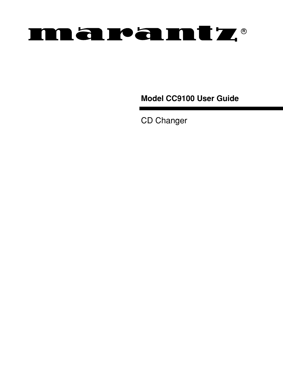 Marantz CC9100 User Manual | 27 pages