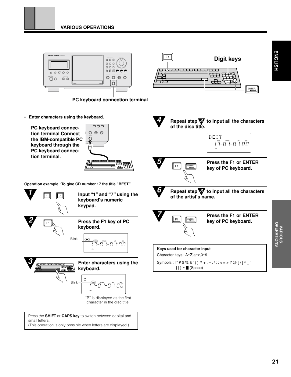 Digit keys | Marantz CC9100 User Manual | Page 22 / 27