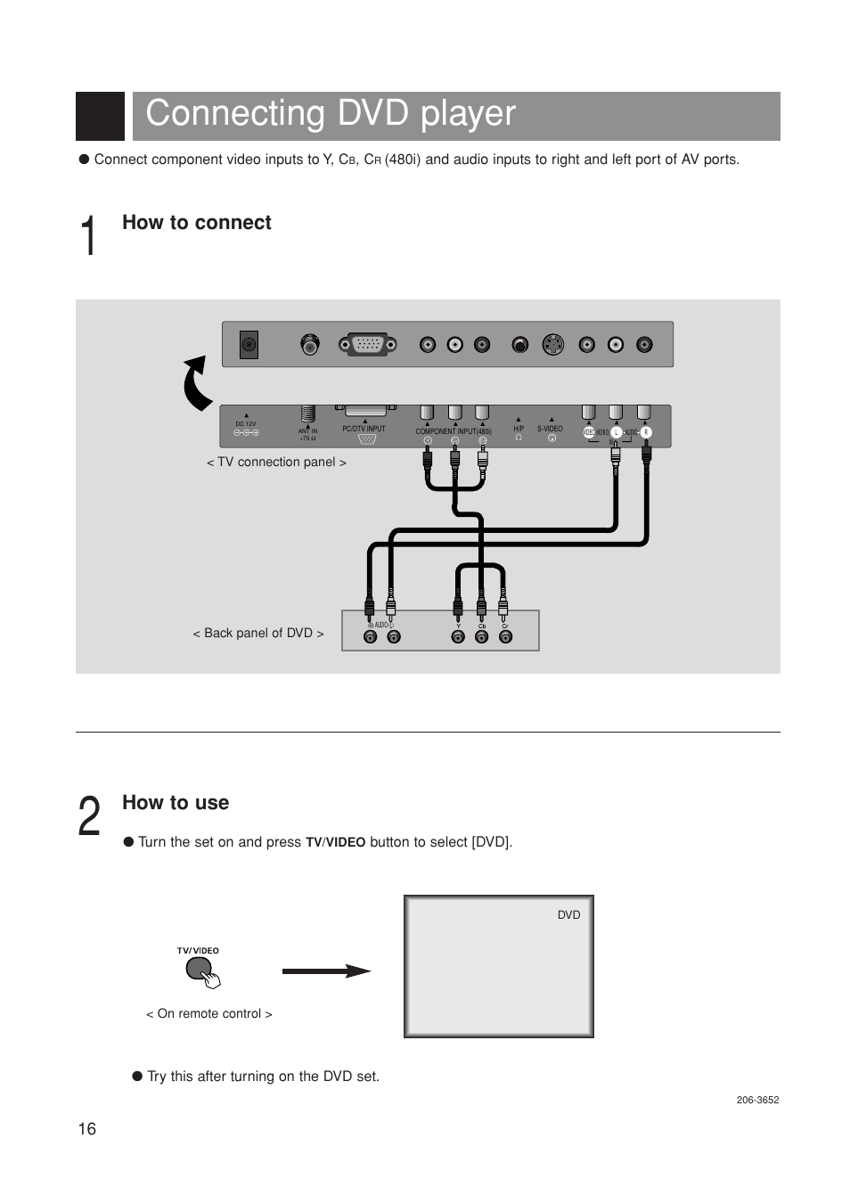 Connecting dvd player, How to connect, How to use | Marantz LC1500 User Manual | Page 16 / 48