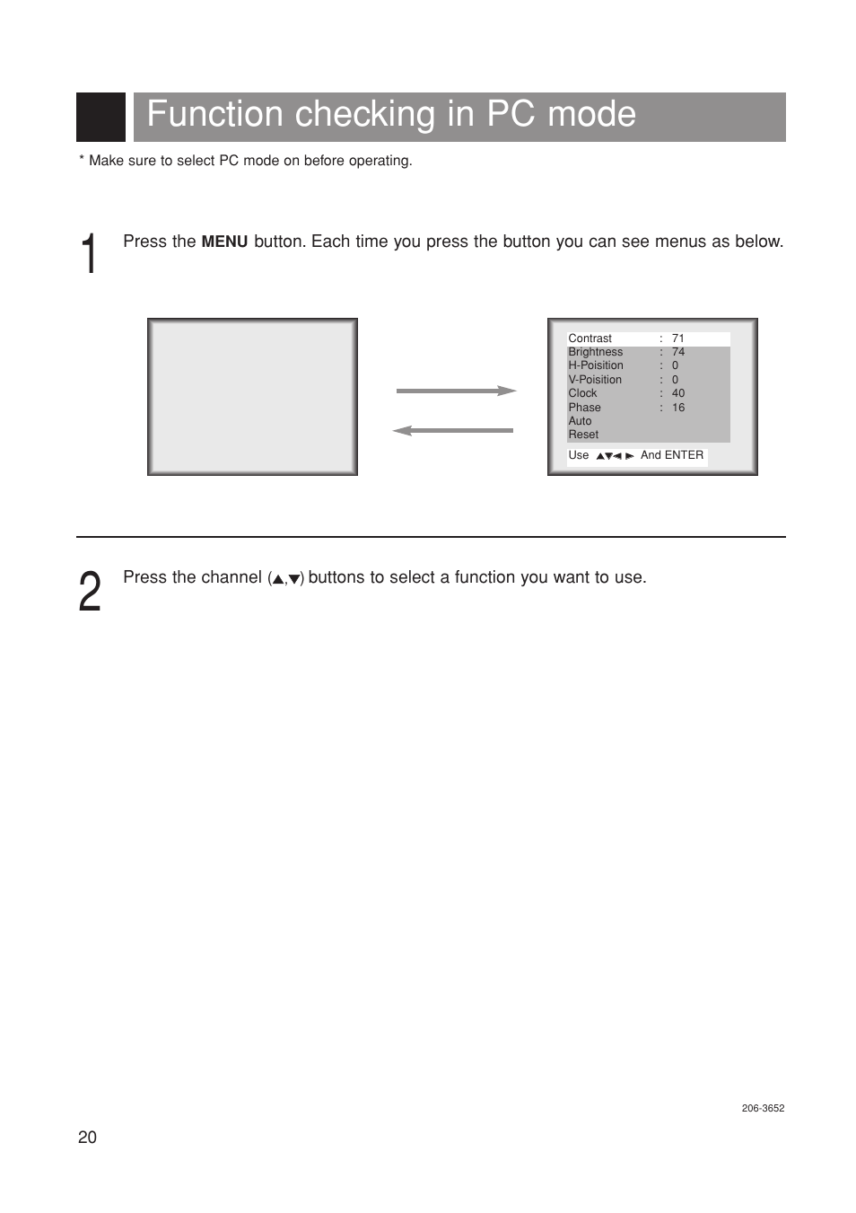 Function checking in pc mode | Marantz LC1500 User Manual | Page 20 / 48