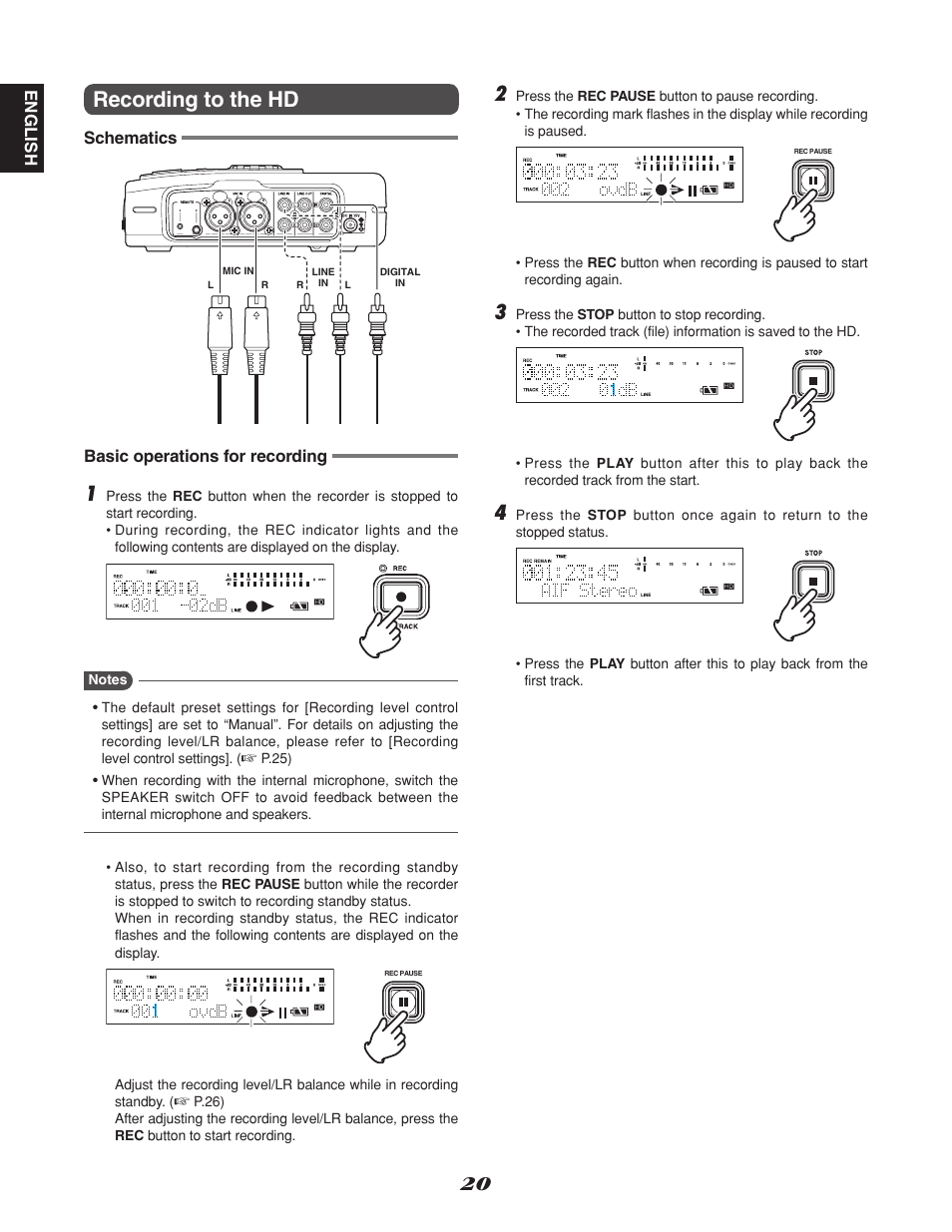 Recording to the hd | Marantz CDR310 User Manual | Page 28 / 59