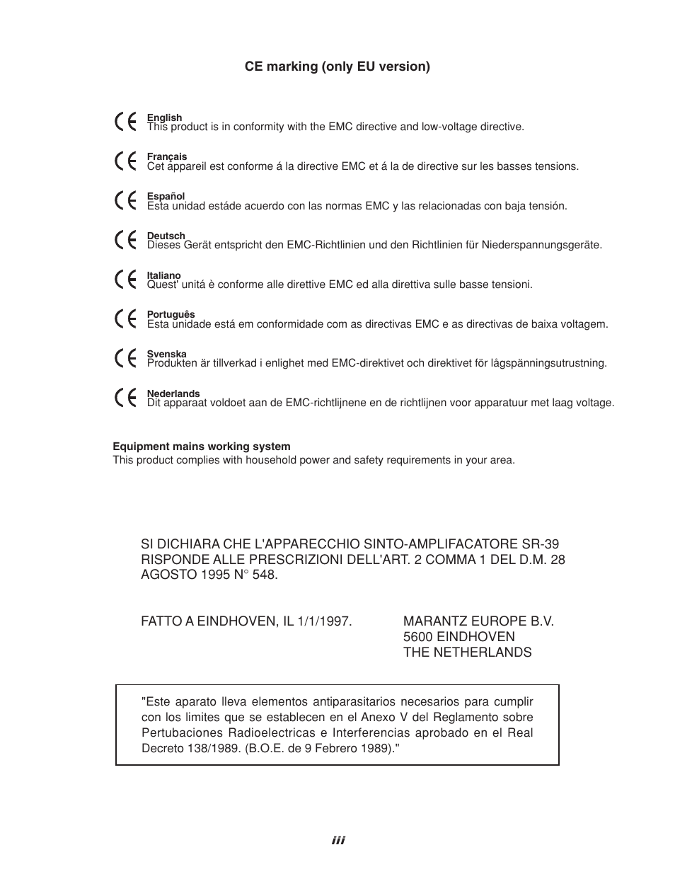 Marantz CDR310 User Manual | Page 4 / 59