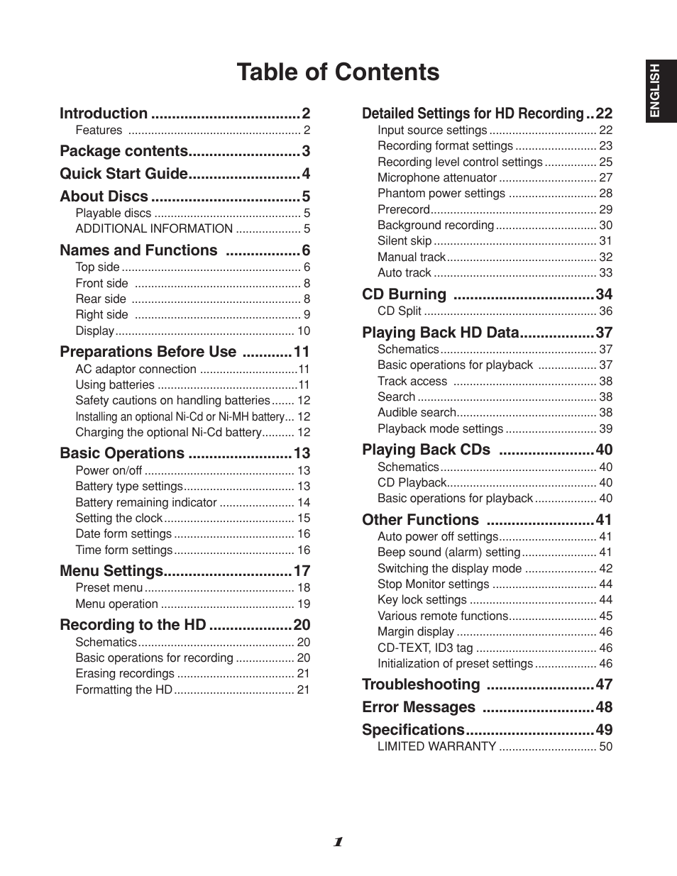 Marantz CDR310 User Manual | Page 9 / 59