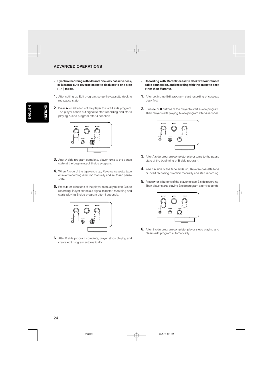 Advanced operations | Marantz CD5400 User Manual | Page 28 / 33